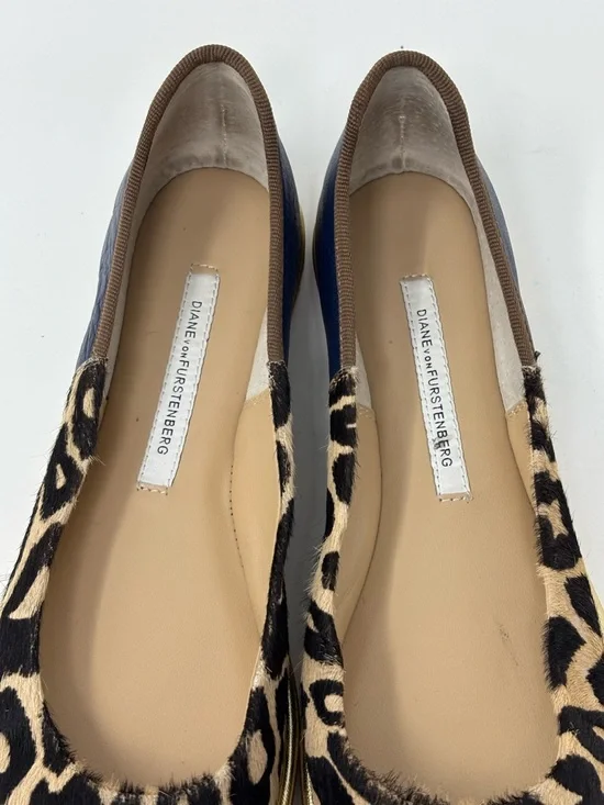 Diane Von Furstenberg Real Calf Hair Animal Print Flats Size 6.5 - Picture 9 of 15